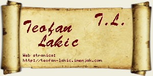 Teofan Lakić vizit kartica